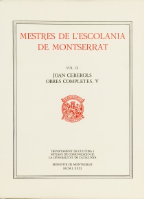 Mestres de l’ Escolania Vol.9. Joan Cererols V