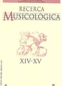 Recerca musicològica XIV-XV