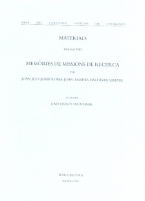 Obra del cançoner popular de Catalunya. Materials volum VIII