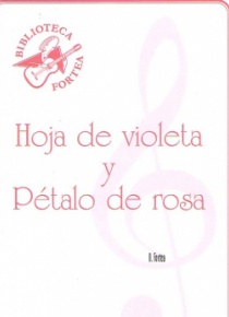 Hoja de violeta y pétalo de rosa