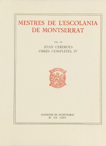 Mestres de l’ Escolania Vol.7. Joan Cererols IV