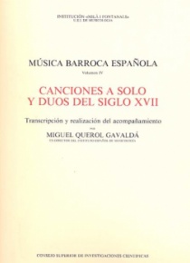 Música barroca española vol. IV - Canciones a solo y a duo del siglo XVII