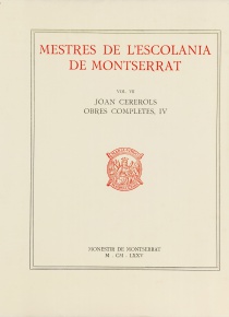 Mestres de l’ Escolania Vol.7. Joan Cererols IV