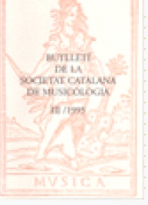 Butlletí de la Societat Catalana de Musicologia III / 1995