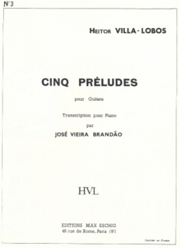 Preludio núm. 3 para guitarra (trascripción para piano)