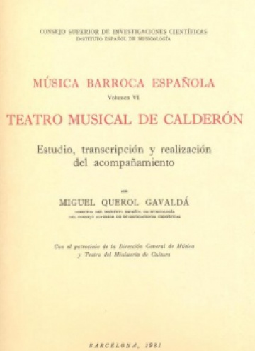 Música barroca española volumen VI: teatro musical de Calderón