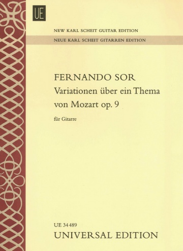 Variacions sobre una tema de Mozart op. 9 per a guitarra de Fernando Sor