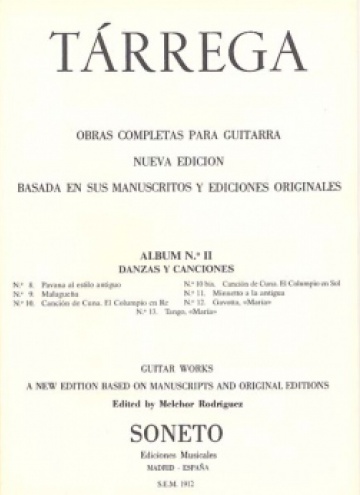 Obres completes per a guitarra Àlbum n.2, Danses i cançons