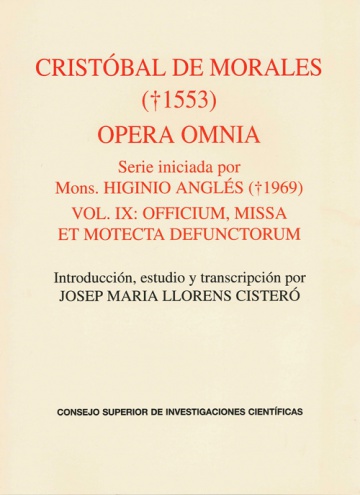 Opera omnia vol IX. Officium, Missa et Motecta defunctorum