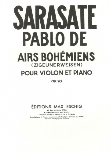 Airs Bohémiens (vn) op. 20