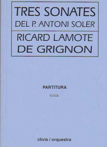 Tres sonatas del P. Antoni Soler