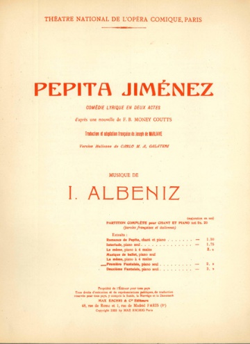 Pepita Jiménez. Première Fantasie