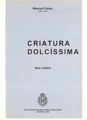 Criatura dolcíssima, voice and piano