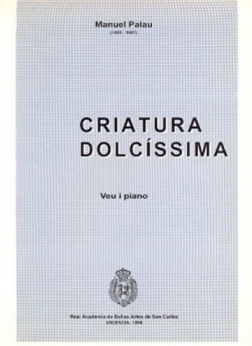 Criatura dolcíssima, voz y piano