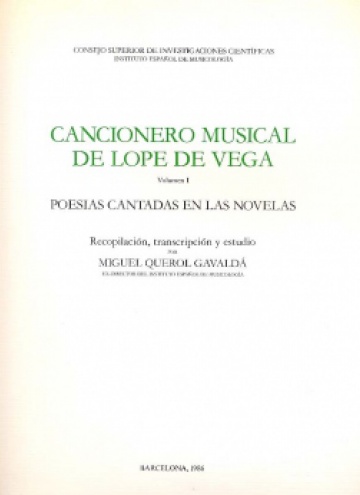 Cancionero Musical de Lope de Vega Vol. I