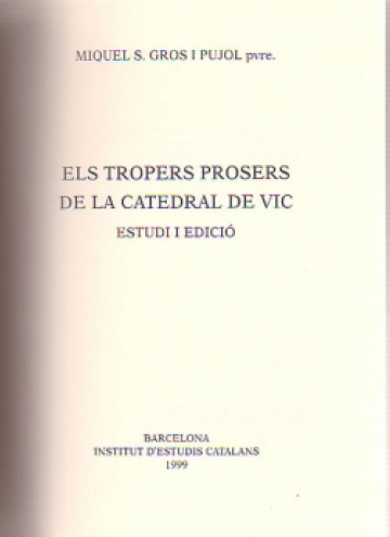 Tropers Prosers de la Catedral de Vic