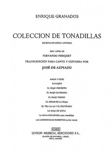 Colección de tonadillas al estilo antiguo (voice and guitar)